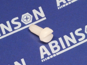 Cheese Head M3 (3mm) x 6mm Nylon white plastic Slotted Minus Screw
