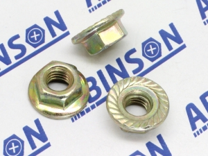 Flange Locknut M5 (5mm) x 0.8mm Nut Serrated Mild Steel MS Zinc Plated