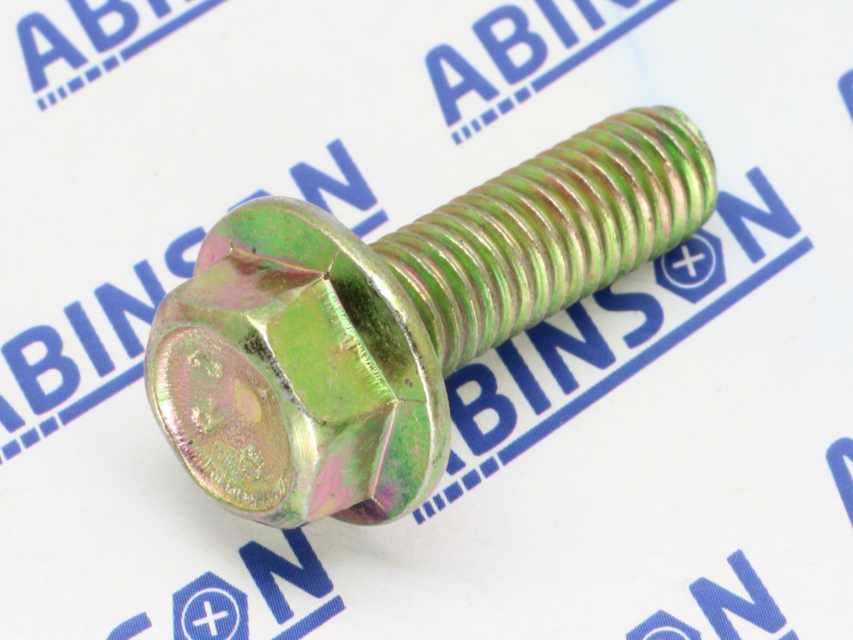 Hex flange bolt m8 8mm x 25mm x 1 25mm mild steel ms zinc plated sku