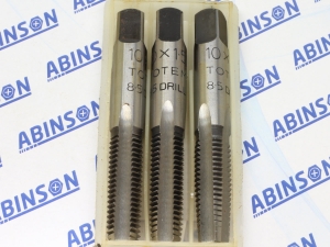 Tap HSS (Dia x Pitch - M10 10mm x 1.5mm) Metric Thread Set of 3 Taper, Plug and Bottom